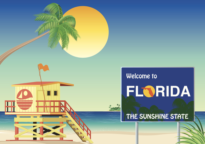 florida beach illustration